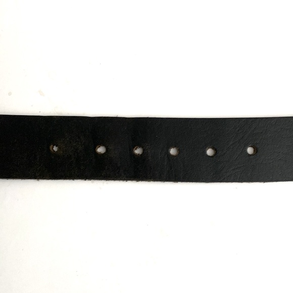 Vintage Dolce & Gabbana Black Leather Belt Silver Buckle W37” - 42”